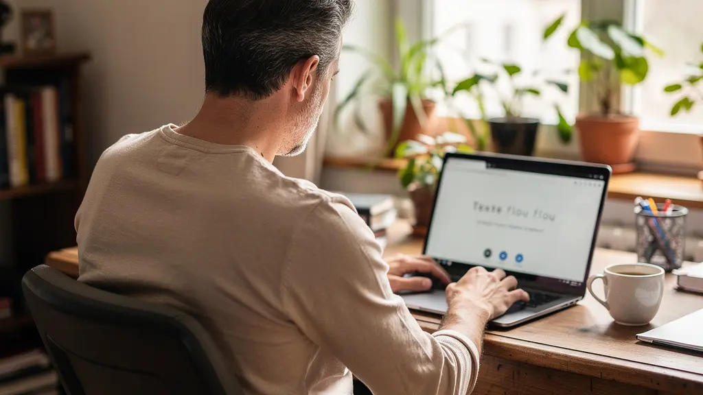 Homme consultant ses documents d'assurance auto sur ordinateur dans son bureau à domicile
